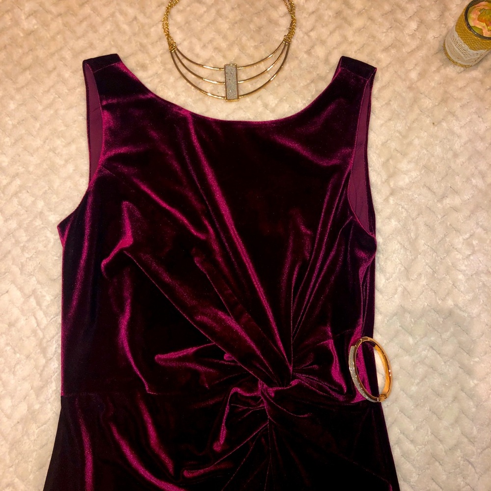 Calvin Klein Burgundy Velvet Dress